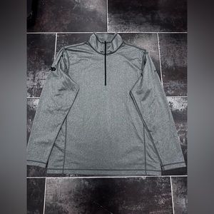 B14 The North Face Tech 1/4 Zip Fleece Pullover Mens L Asphalt Heather Gray WTOP